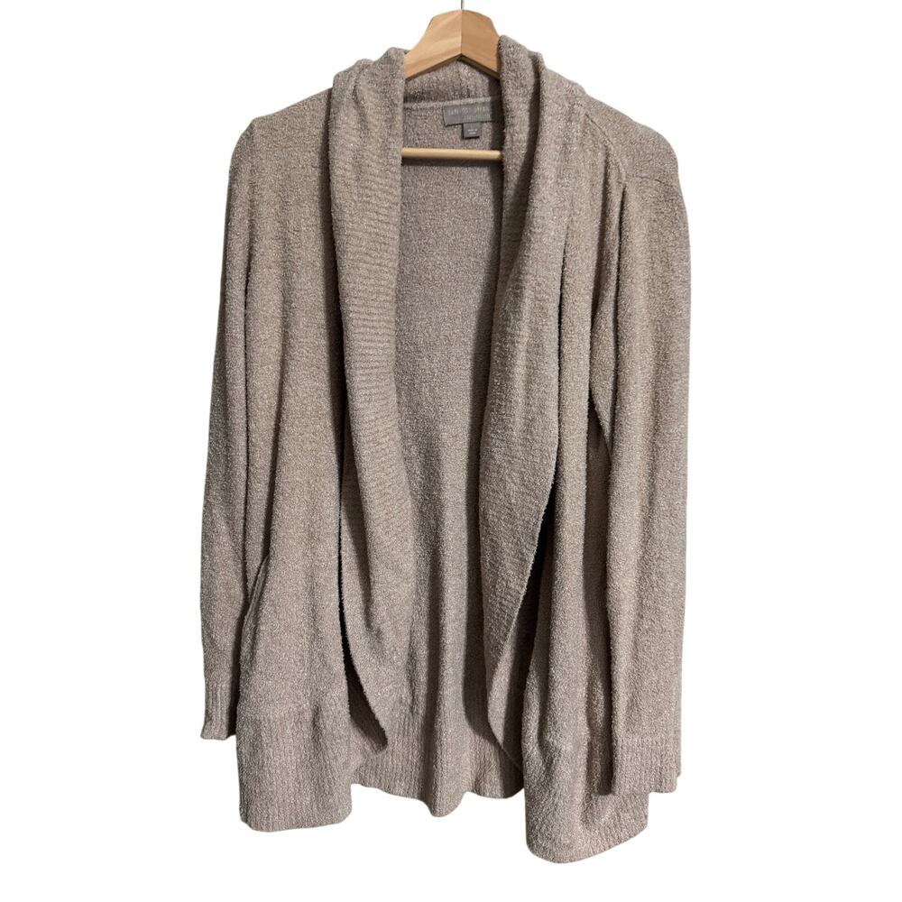 Barefoot Dreams Tan Cozy Open Front Cardigan Large